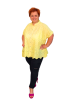Plus size madeirová blúzka - žltá